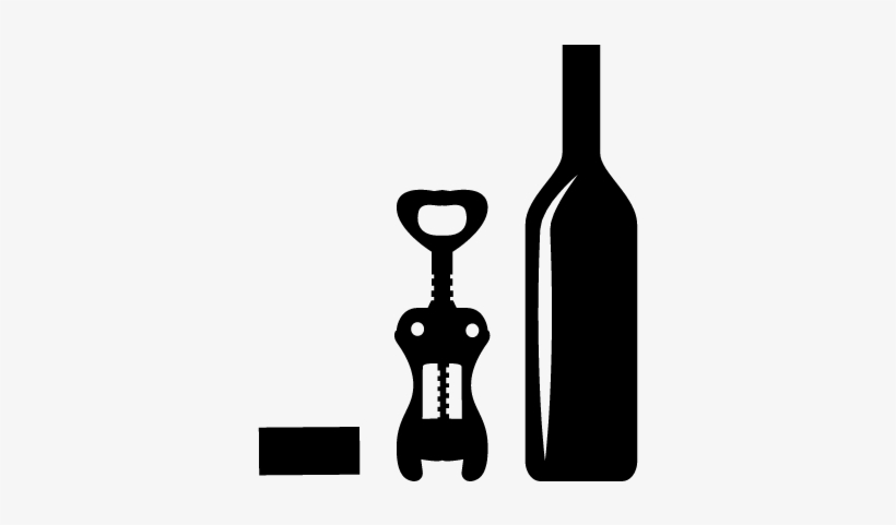 Wine Bottle And Opener Vector - Desenho Garrafa De Vinho, transparent png download