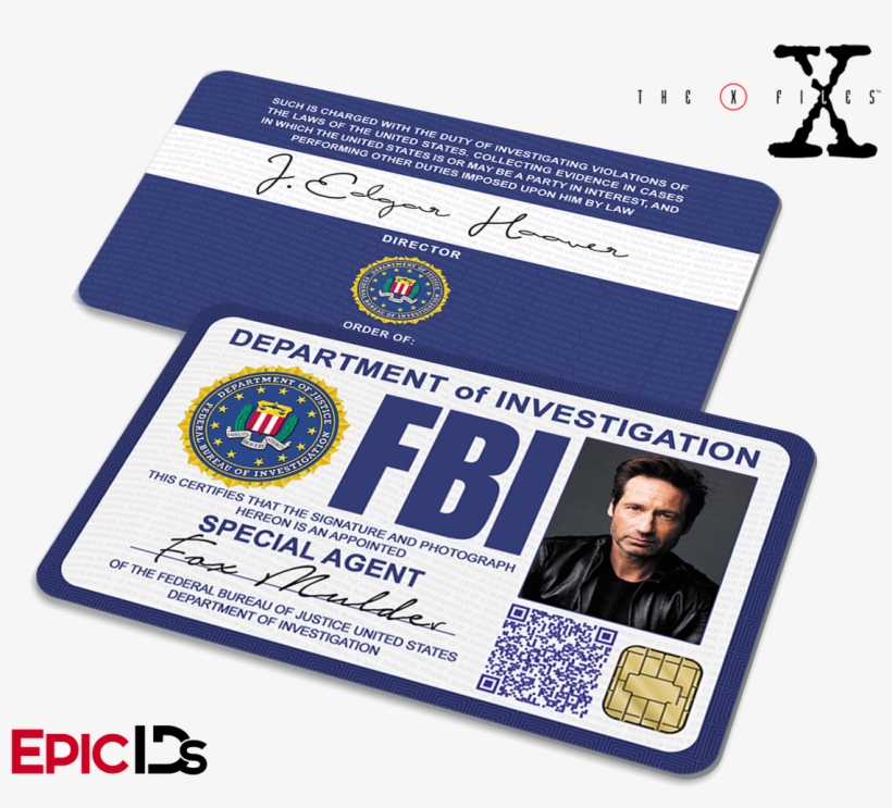The X-files Inspired Fox Mulder Fbi Special Agent Id - Breakfast Club Inspired Brian Johnson Student Id, transparent png download