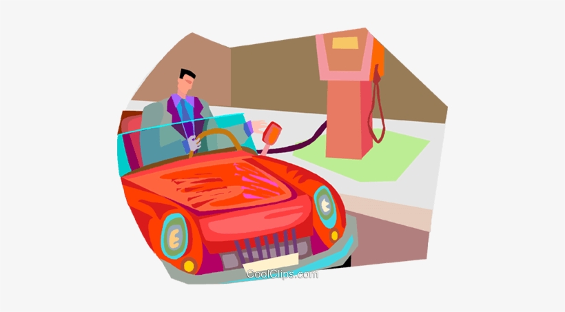Man Filling Car At Gas Station Royalty Free Vector - Management, transparent png download