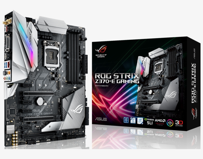 Asus Rog Strix Z370-e Intel Z370 Ddr4 Atx Motherboard - Asus Rog Strix Z370-e Gaming With Intel Z370 Atx Motherboard, transparent png download