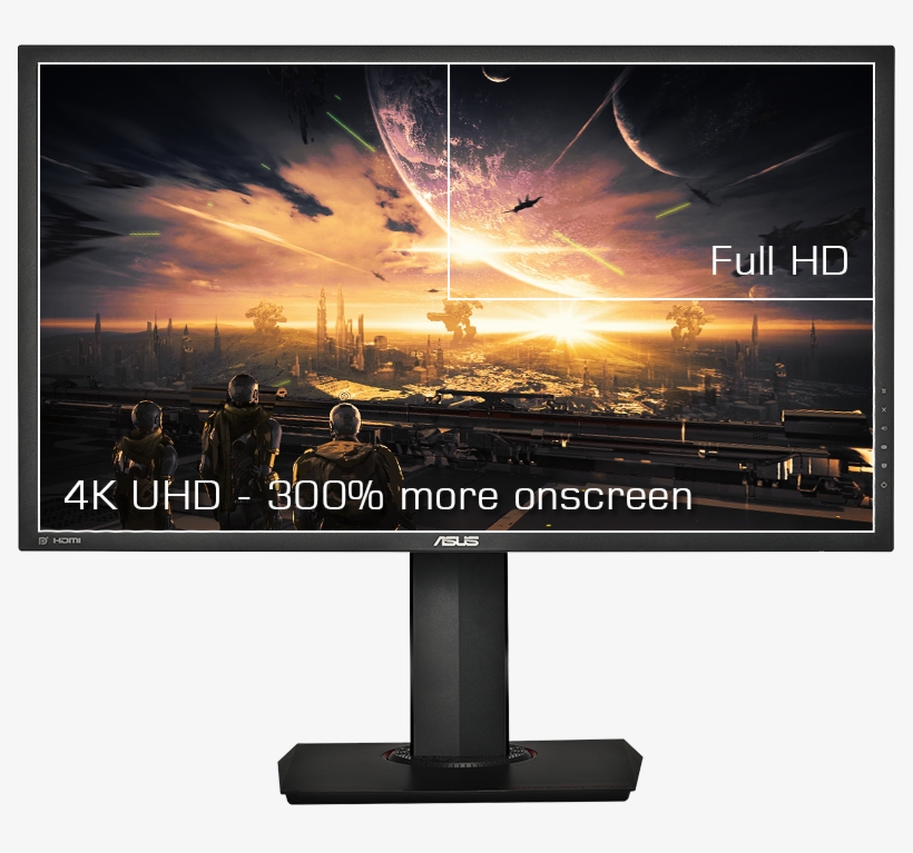 Asus Mg28uq 4k - Asus Mg24uq 23.6" 4k Ultra Hd Ips Black Computer Monitor, transparent png download
