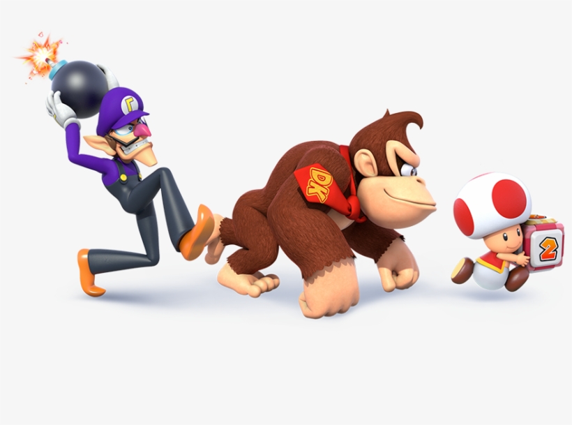 Mario Party Star Rush Group Artwork 3 - Super Mario Party Waluigi, transparent png download