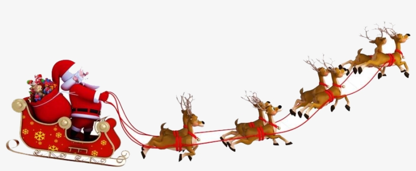 Christmas Reindeer With Sled, transparent png download