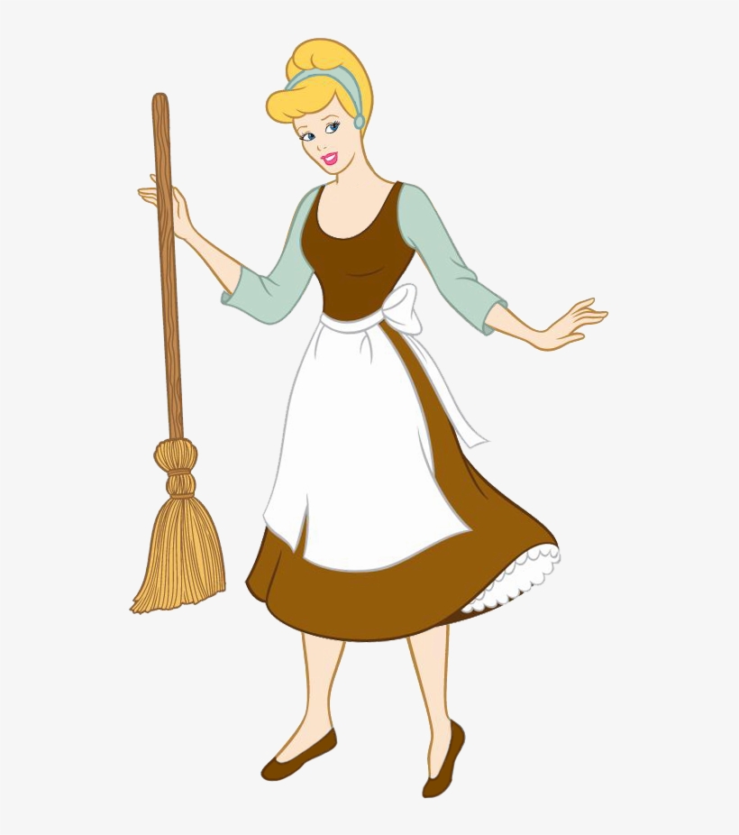 Cinderella - Cinderella With A Broom, transparent png download