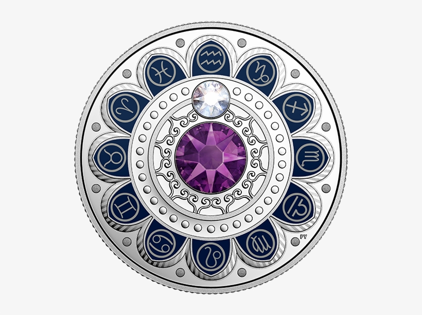 Pure Silver Coin Made With Swarovski® Crystals Zodiac - Fine Silver Coin Zodiac Series Swarovski, transparent png download