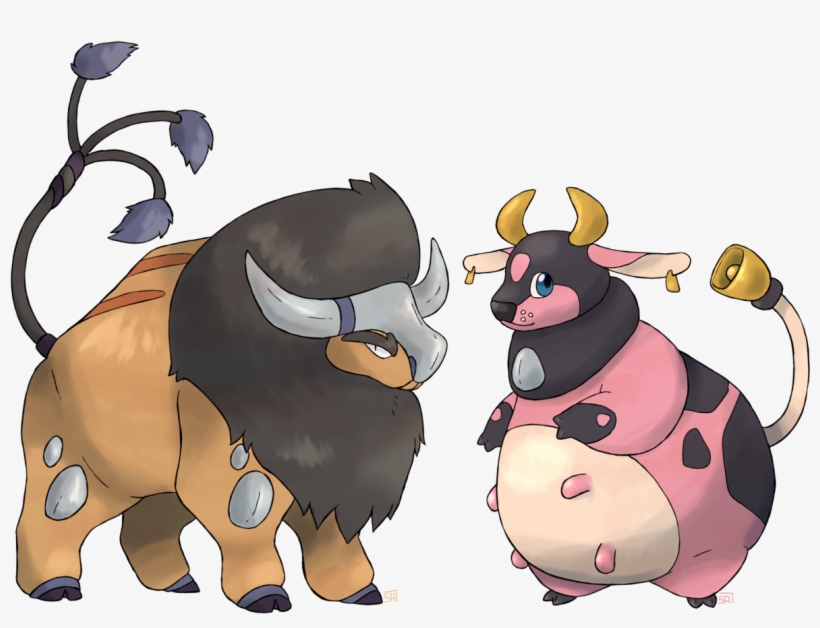 Some Asked For Miltank / Tauros So Here's A Pre-evo - Cartoon, transparent png download