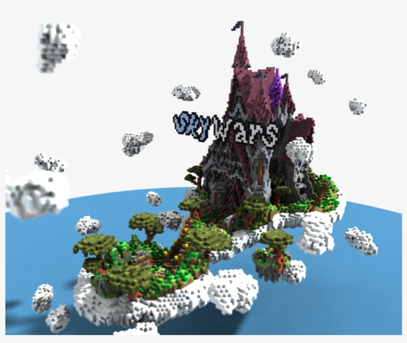 Fantasy Cloud Castle Spawn/hub Colorful - Minecraft, transparent png download