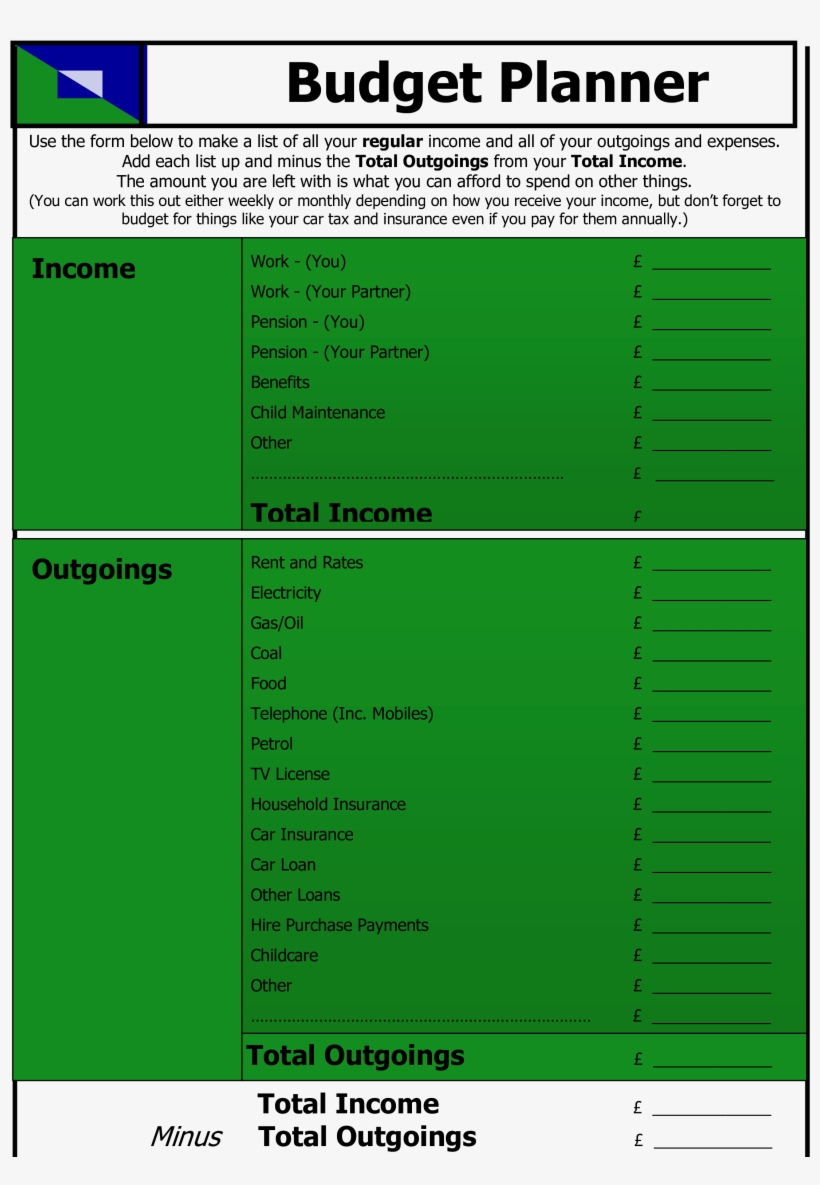 Blank Budget Planner Main Image - Proposal Budget, transparent png download