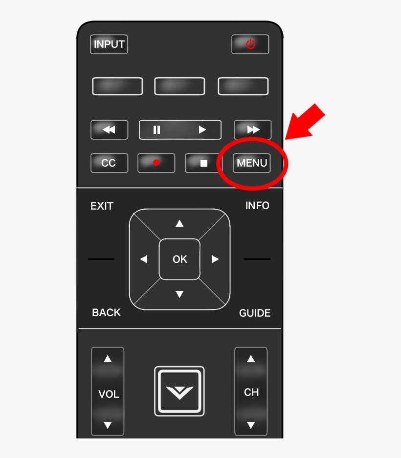 Vizio Remote - Press Menu - Vizio Smart Tv Switch Inputs, transparent png download