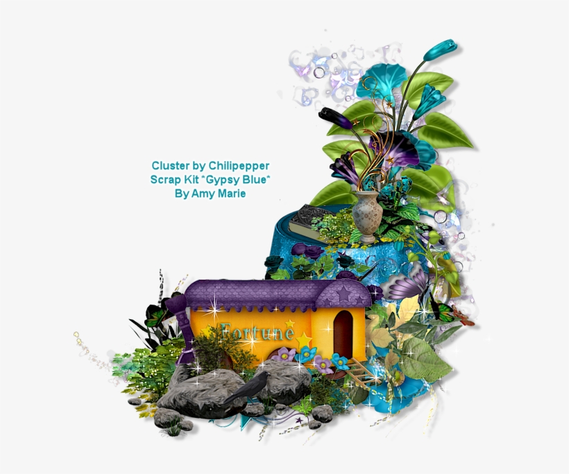 Ct Ftu Cluster And Tag *gypsy Blue* - Scrap, transparent png download