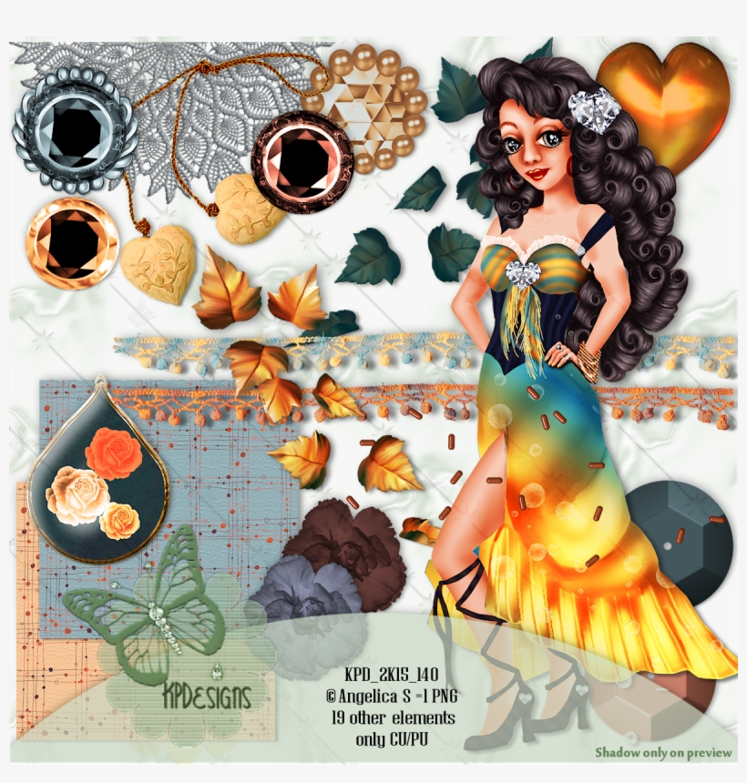 New Scrapkits In The Shops With A Gypsy Girl Png Of - Cartoon, transparent png download