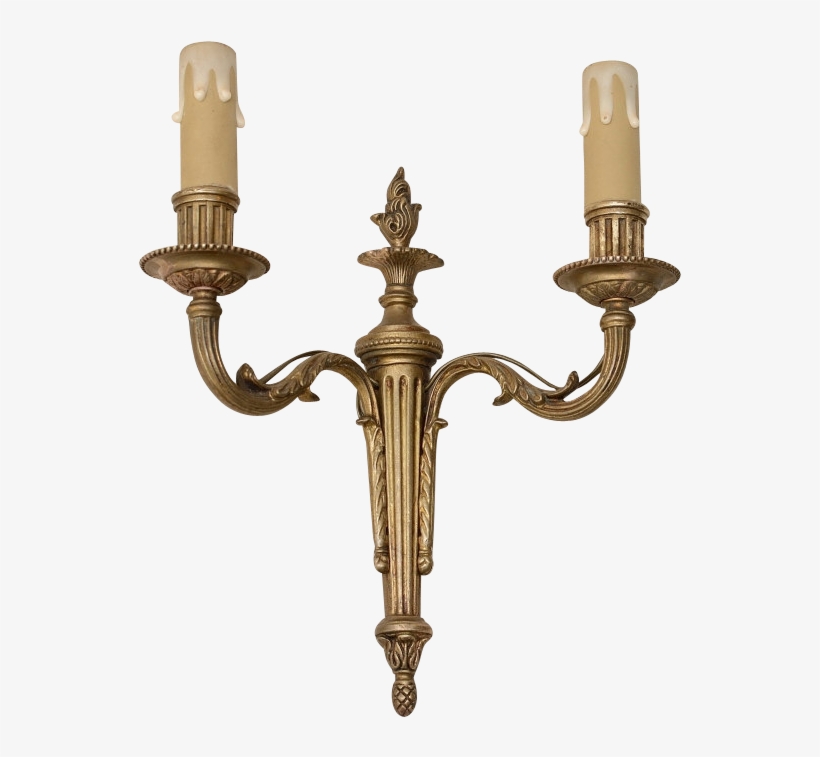Antique French Louis Xvi Style Bronze Wall Sconce Torch - Antique, transparent png download