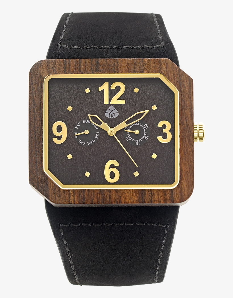 Leafwoods Terra Juglan Gold, Mens Wood Watch - Clock, transparent png download