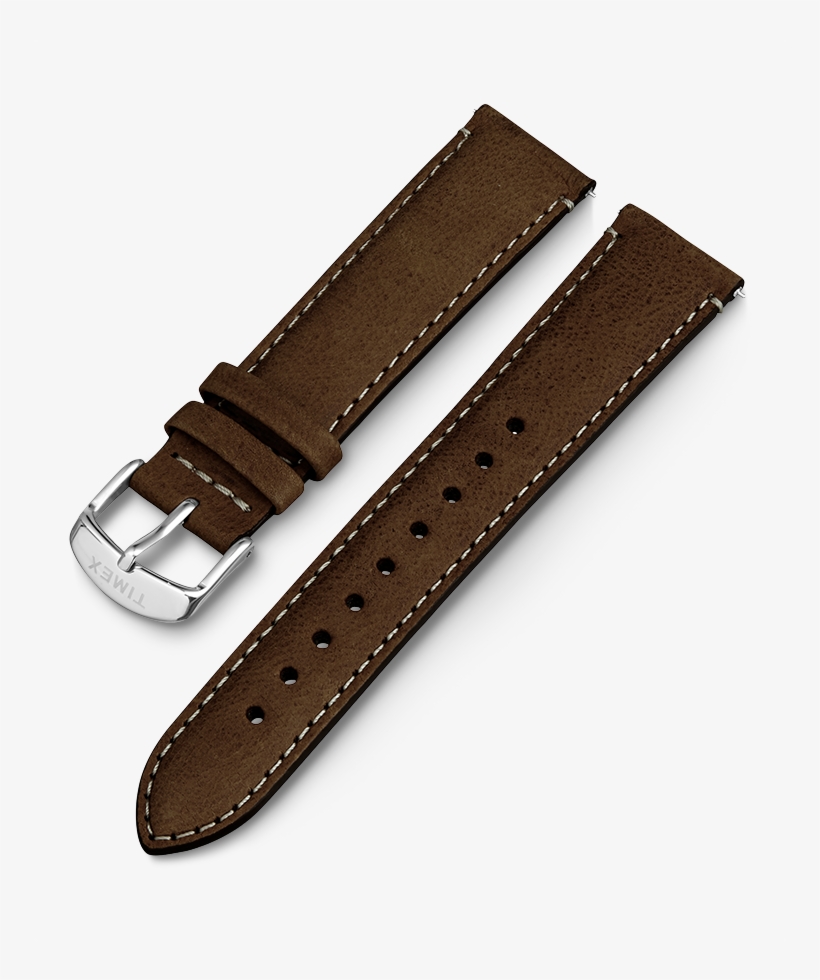 20mm Quick Release Leather Strap Brown Large - Watch Strap, transparent png download
