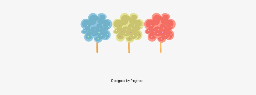 Three Colored Lovely Cotton Candy, Vector Png, Candy, - Clip Art, transparent png download