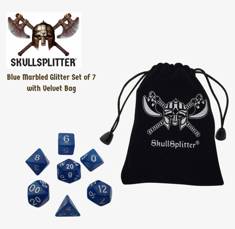 Blue Marbled Glitter - Blue Marbled Glitter - Pack Of 7 Polyhedral Dice (7, transparent png download