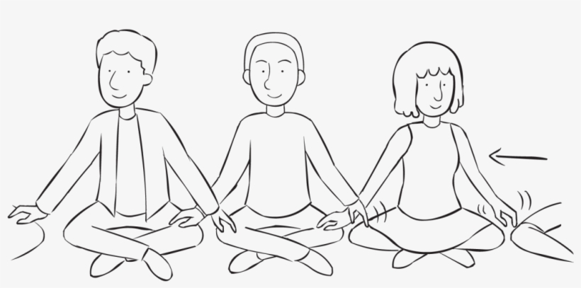 Back People Sitting In Circle Tapping Hands On Their - Line Art, transparent png download