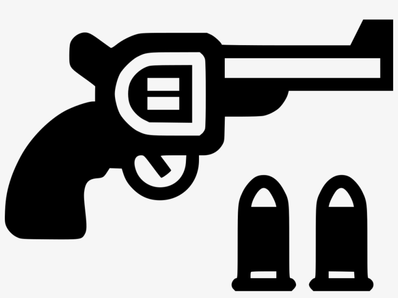 Colt Revolver Comments - Gun And Bullet Icon, transparent png download