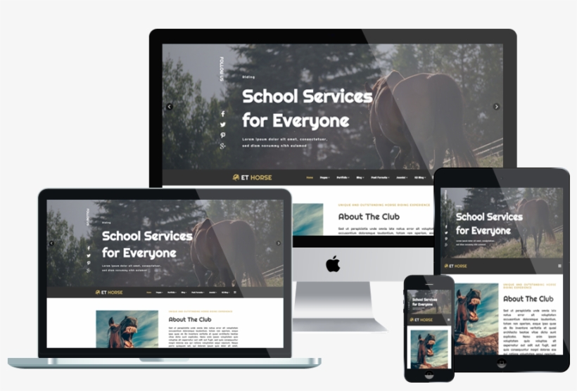Et Horse Free Responsive Horse Joomla Template - Joomla Website Car Service, transparent png download