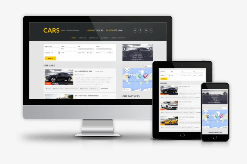 Free Joomla Car Dealer Template - Free Car Joomla 3.6 Templates, transparent png download