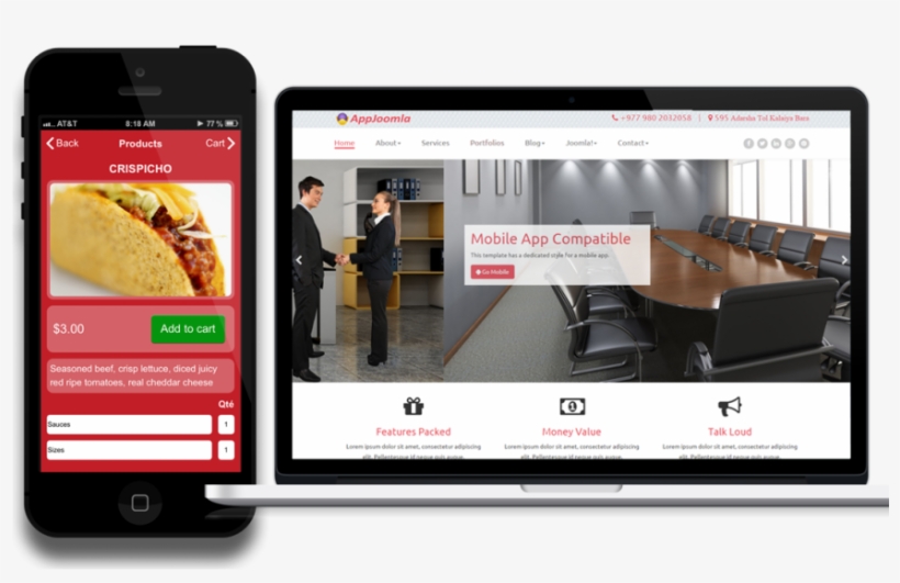 Appjoomla Template - Template, transparent png download