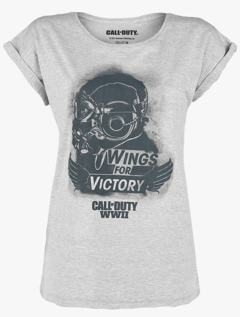 Call Of Duty Wwii Wings For Victory Girl Shirt Grau - Call Of Duty: Modern Warfare 3, transparent png download