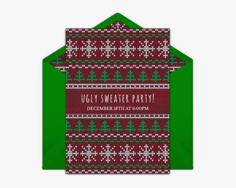 Ugly Sweater Party Pattern Online Invitation - Christmas Jumper, transparent png download