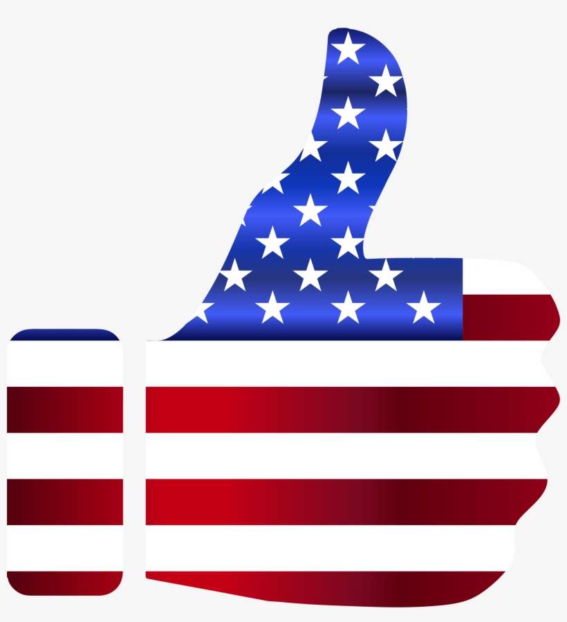 American Clipart Falg - American Flag Thumbs Up, transparent png download