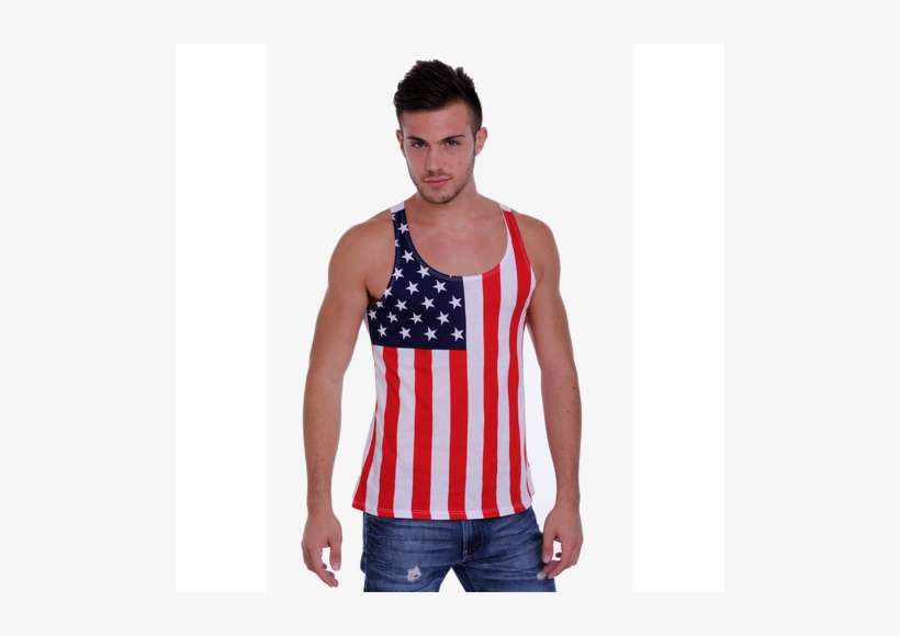 Men's Usa Flag Tank Top American Pride - Shirt, transparent png download