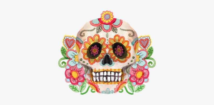 Day Of The Dead Skull Wall Sticker - Dia De Muertos Png, transparent png download