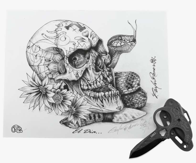 Tecpatl™ W/limited Edition Skull Illustration - Illustration, transparent png download