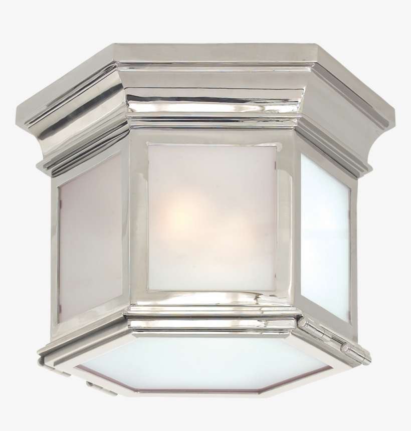 Club Small Hexagonal Flush Mount In Polished Nic - Visual Comfort Chc4125pn-cg E. F. Chapman Club 3 Light, transparent png download