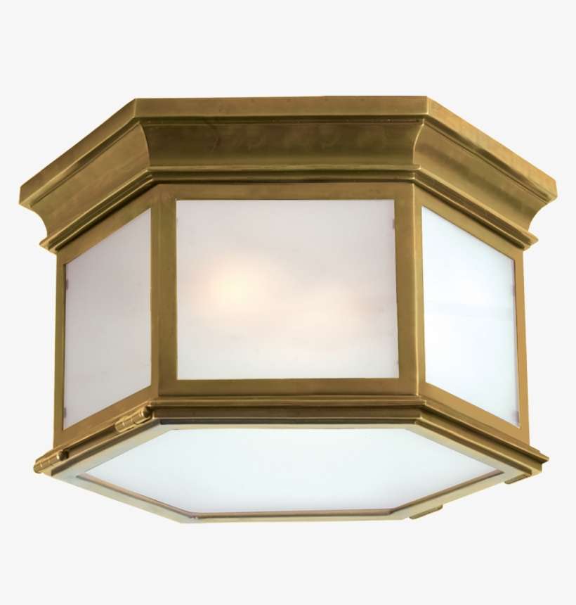 Club Large Hexagonal Flush Mount In Antique-burn - Visual Comfort Cho 4111ab-cg E. F. Chapman Traditional, transparent png download
