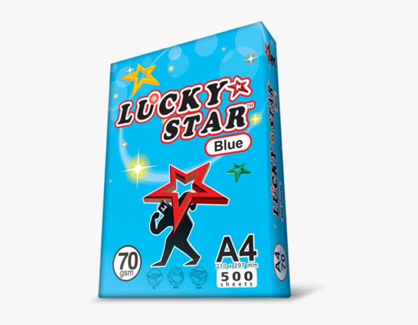 A4 70gsm Luckystar Blue 500sheets - Lucky Star A4 Paper 70gsm, transparent png download