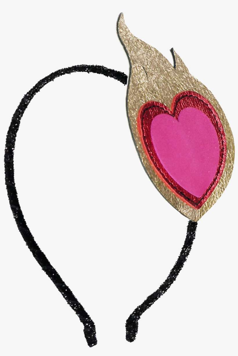 Headband Flaming Heart Black - Heart, transparent png download