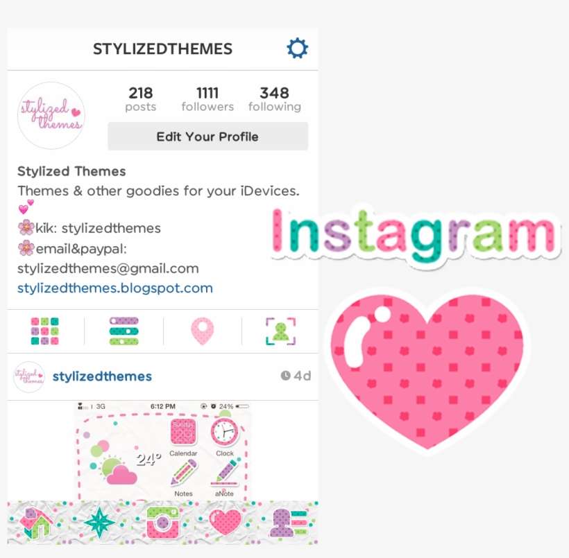 Playful Instagram Theme - Heart, transparent png download