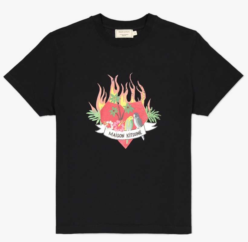 Ss Burning Heart T-shirt - T-shirt, transparent png download
