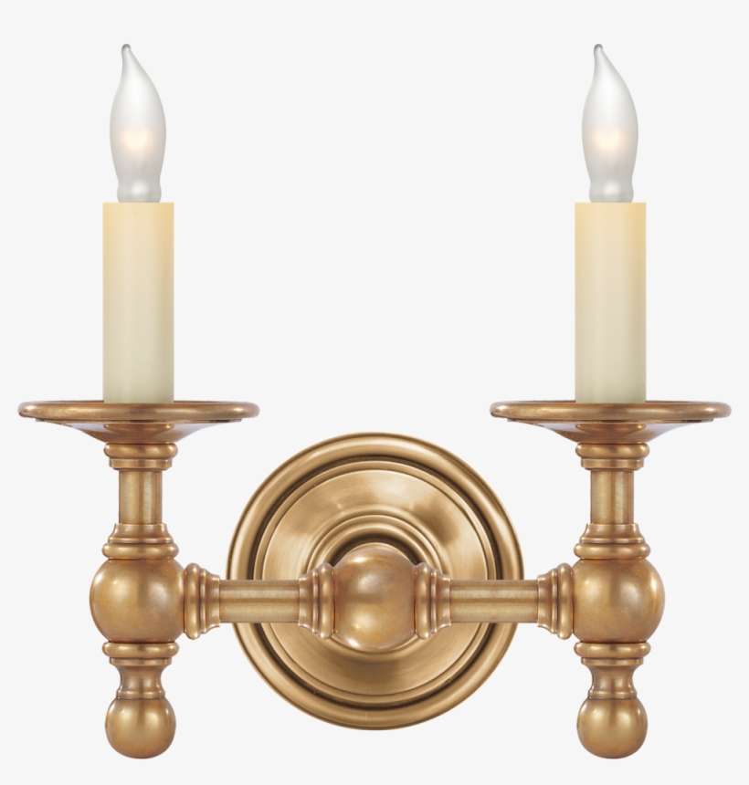 Classic Double Sconce In Hand-rubbed Antique Bra - Visual Comfort Sl2814hab Hand-rubbed Antique Brass, transparent png download
