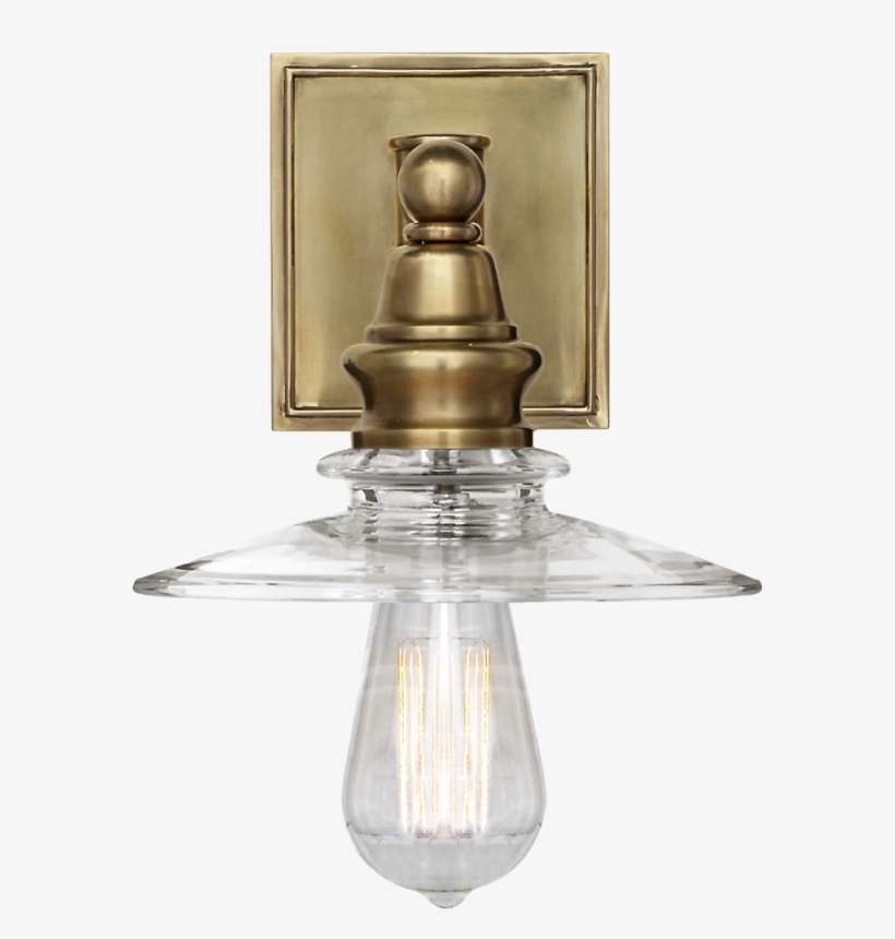 Covington Shield Sconce In Antique-burnished Bra - Shield Covington Sconce - Antiqued Brass - Visual Comfort, transparent png download