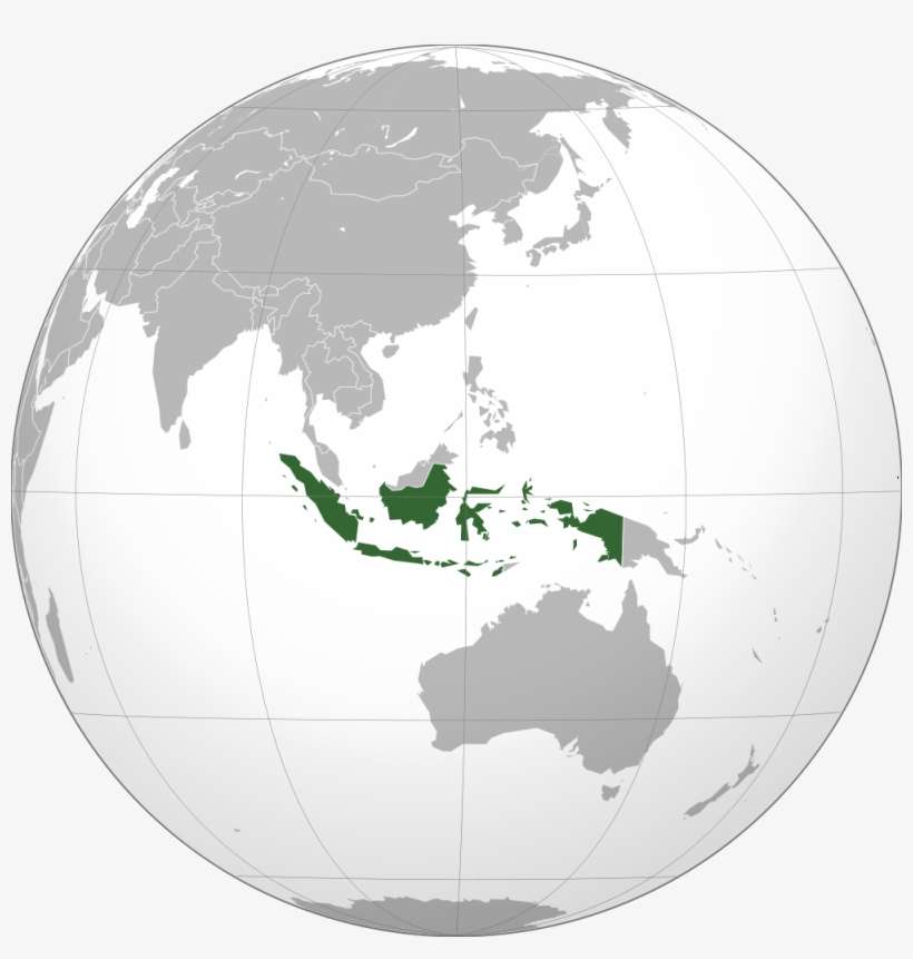 Map Locator World History Geography - Indonesia On The Globe, transparent png download