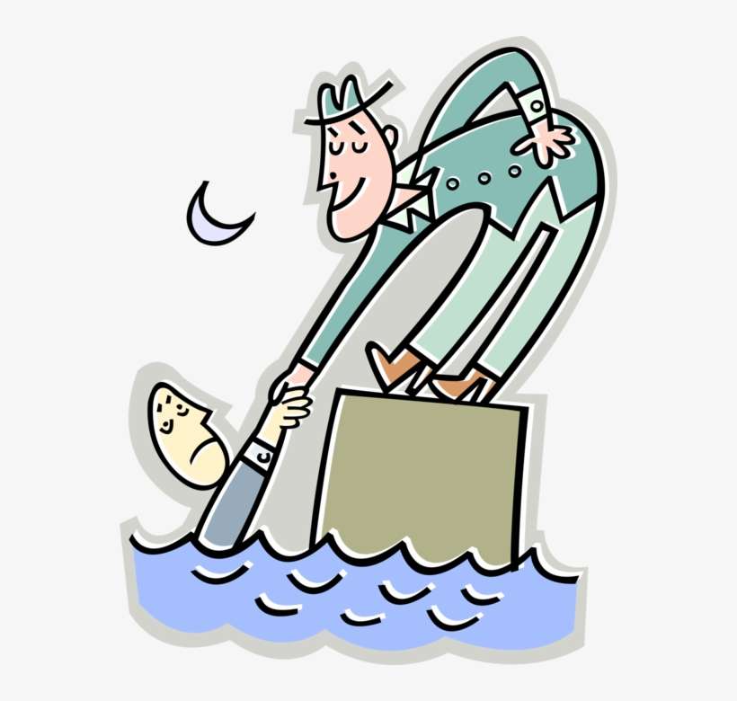 Vector Illustration Of Rescuing Drowning Man With Helping - Eisenberg's Levels Of Prosocial Behavior, transparent png download
