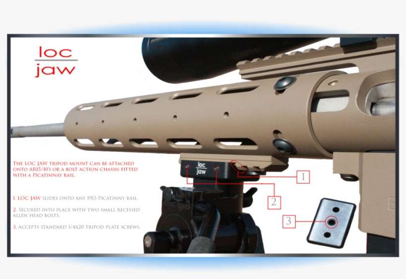 Aristotle Engineering Loc Jaw Technology - Vortex Optics Picatinny Rail Tripod, transparent png download