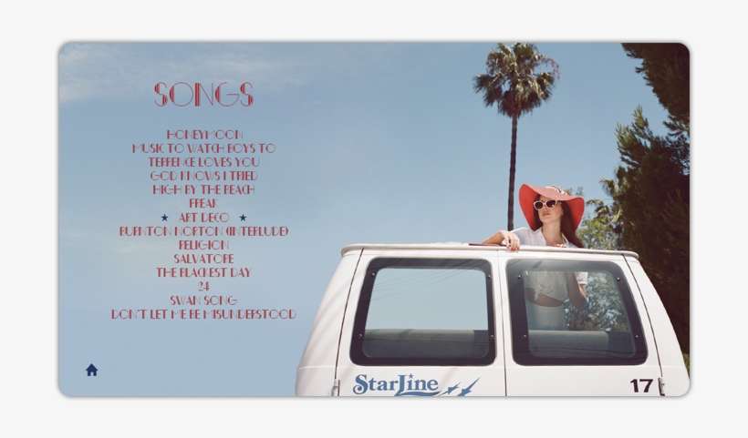 Lana Del Rey Honeymoon Itunes Lp Download - Lana Del Rey Honeymoon Vinyl Back, transparent png download
