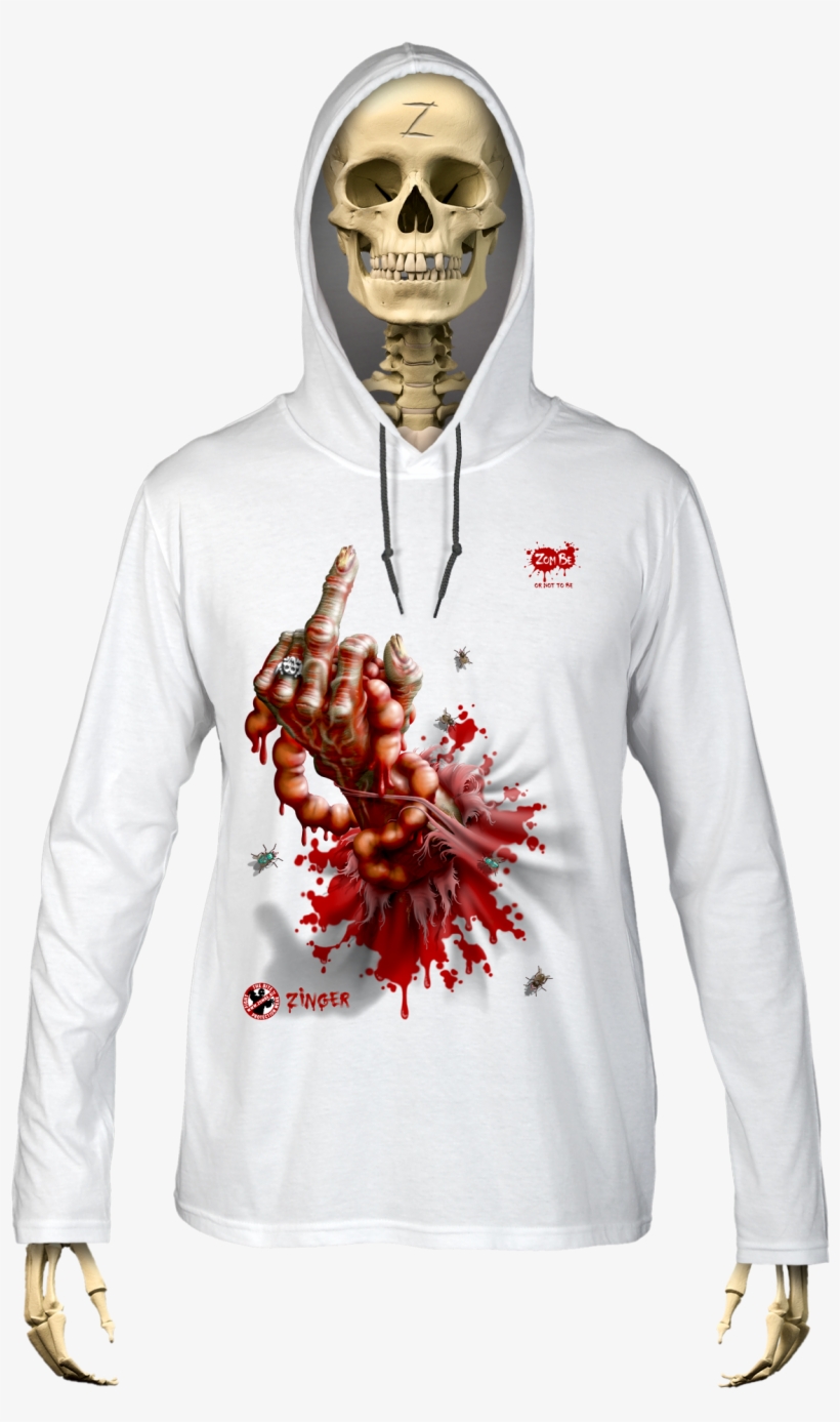 Zombe Hooded Longsleeves Anti Zombie Zinger For Man - Skeletal System Human Body, transparent png download