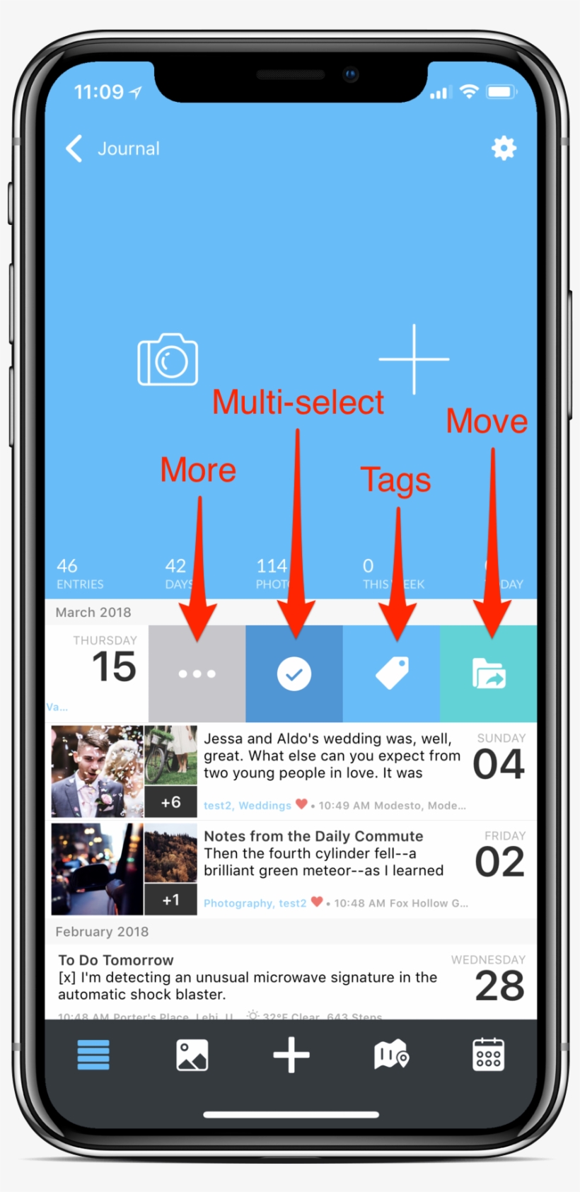 More [•••] Shows The Options To Edit The Entry, Mark - Iphone, transparent png download