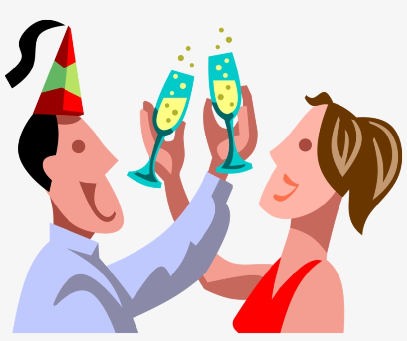 Vector Illustration Of Inebriated Colleagues At Office - Feliz Ano Novo Para Esposa, transparent png download