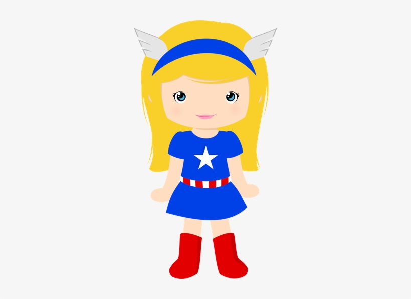 Super Girl Clipart Printable - Captain America Girl Clipart, transparent png download