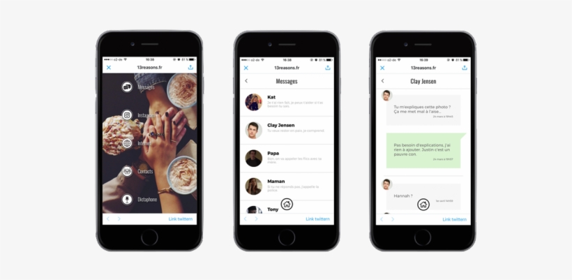 Netflix France Invites Users To Explore The Phone Of - Hannah Baker Phone, transparent png download
