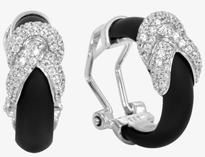 Sterling Silver Italian Rubber Ariadne Hoop Earrings - Belle E'toile Ariadne Earrings, transparent png download