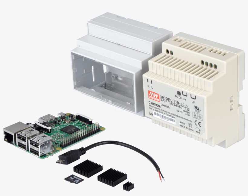 Raspberry Pi 3 B Including Din Rail Housing And Accessories - Raspberry Pi 3 Housing, transparent png download